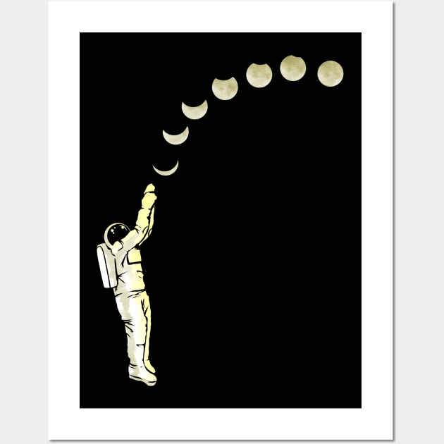 Astronaut Throws The Moon Like A Basketball Wall Art by SinBle